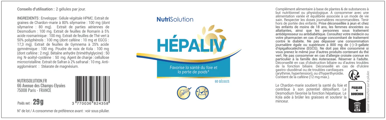 HépaLiv étiquette ingrédients